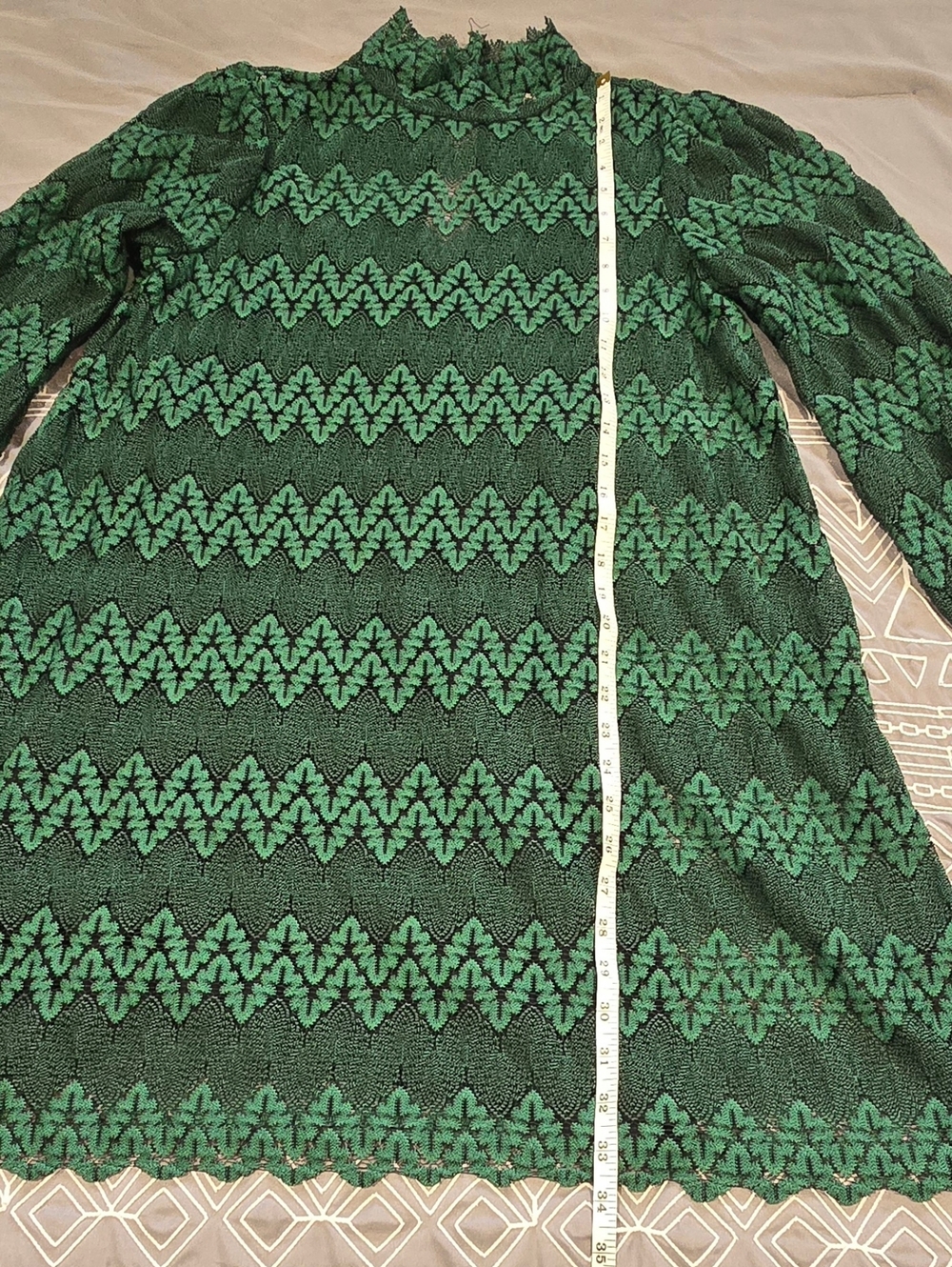 Free People Green Simone Mini Dress Size Medium - Picture 4 of 10
